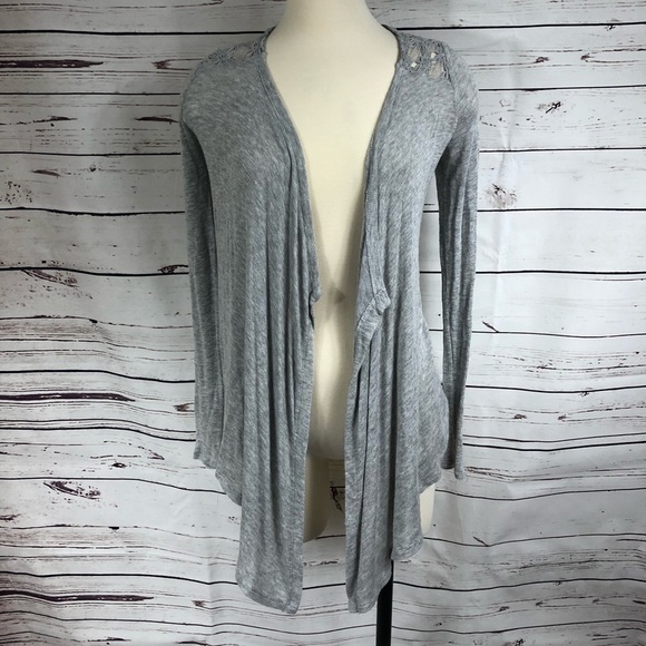 Aeropostale Grey Lace Cardigan - Picture 1 of 6